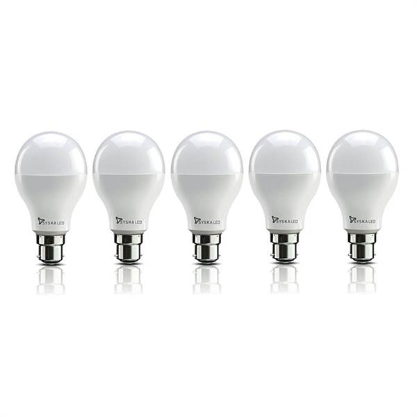 SYSKA PAG Base B22 9-Watt LED Bulb (Pack of 5, Cool White)